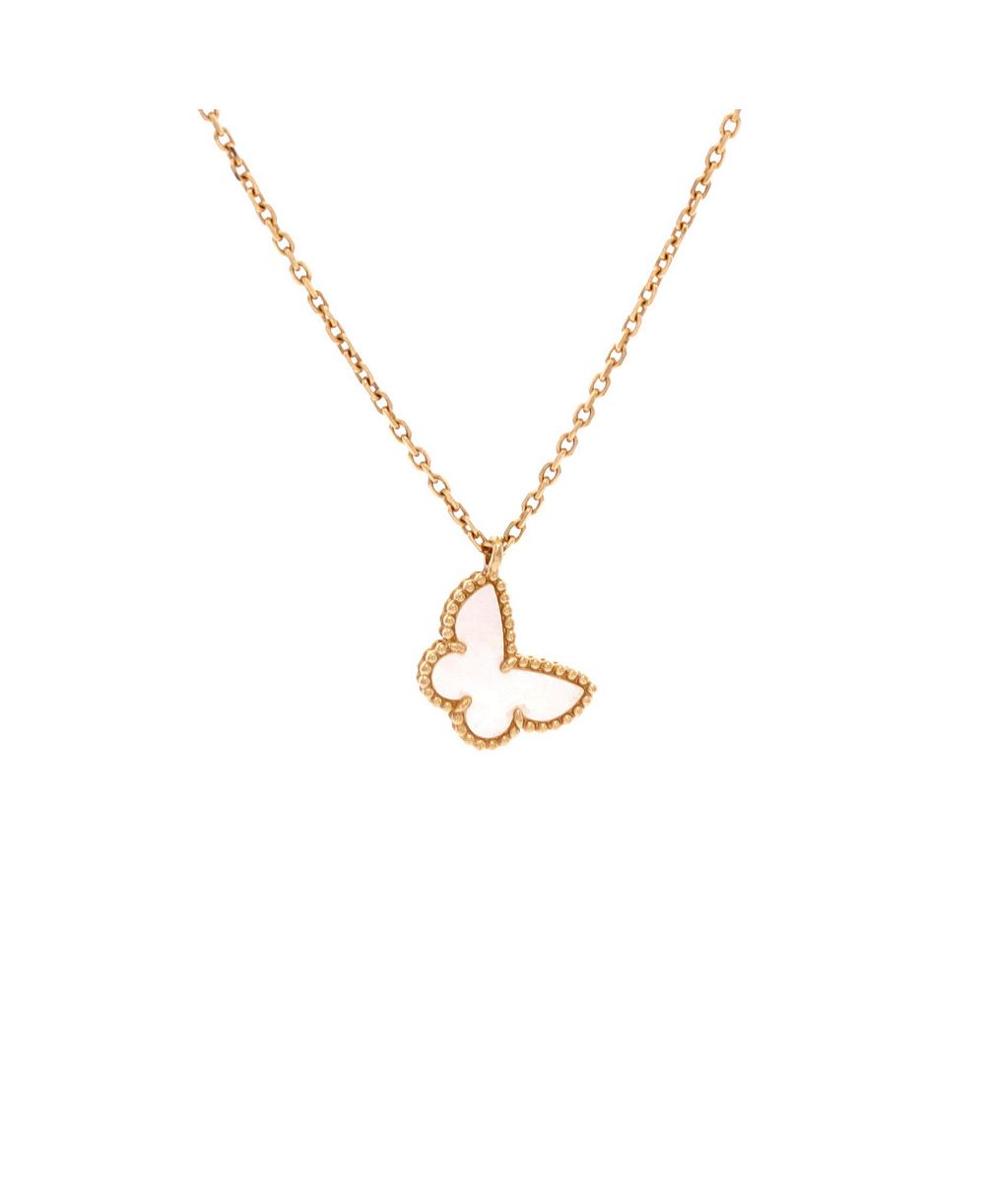 Б/у подвесное ожерелье Van Cleef & Arpels Sweet Alhambra с бабочкой