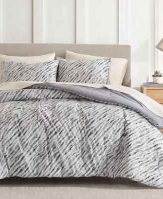 Madison Park Essentials Nixon Contemporary Abstract Stripe 5-Piece Comforter Set with Sheet Set, Twin XL