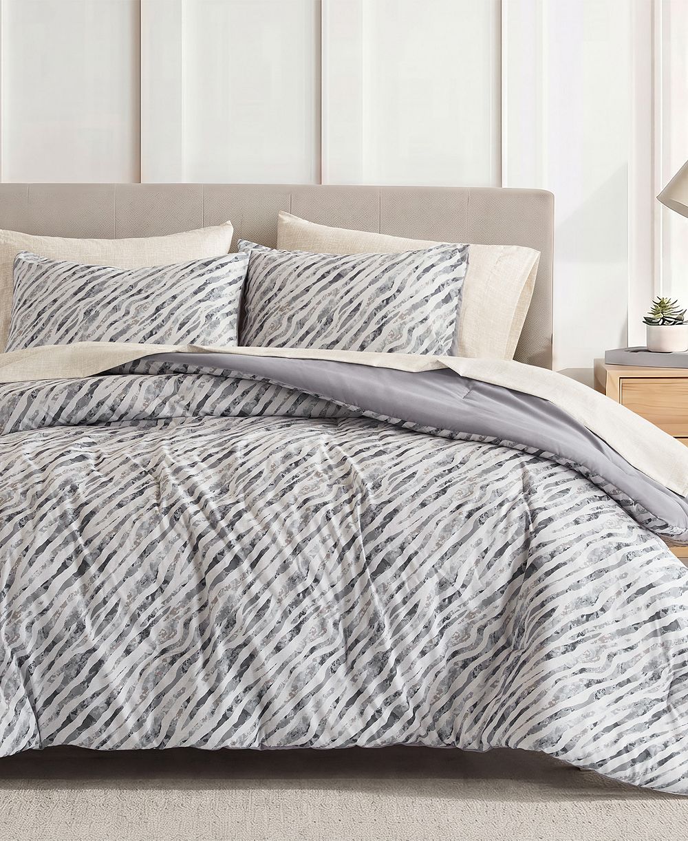 Комплект постельного белья Madison Park Essentials Nixon Contemporary Abstract Stripe, 7 предметов, размер California King