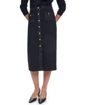 KARL LAGERFELD PARIS Women's Midi Pencil Skirt