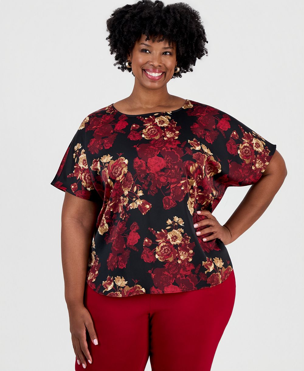Блузка Anne Klein Plus Size Floral-Print