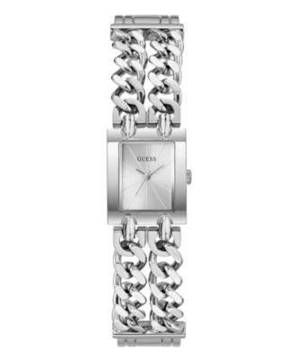 GUESS Women's Quartz Silver-Tone Stainless Steel Watch 20mm