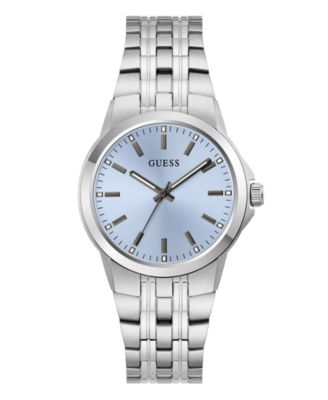 GUESS Men's Quartz Silver-Tone Stainless Steel Watch 39mm