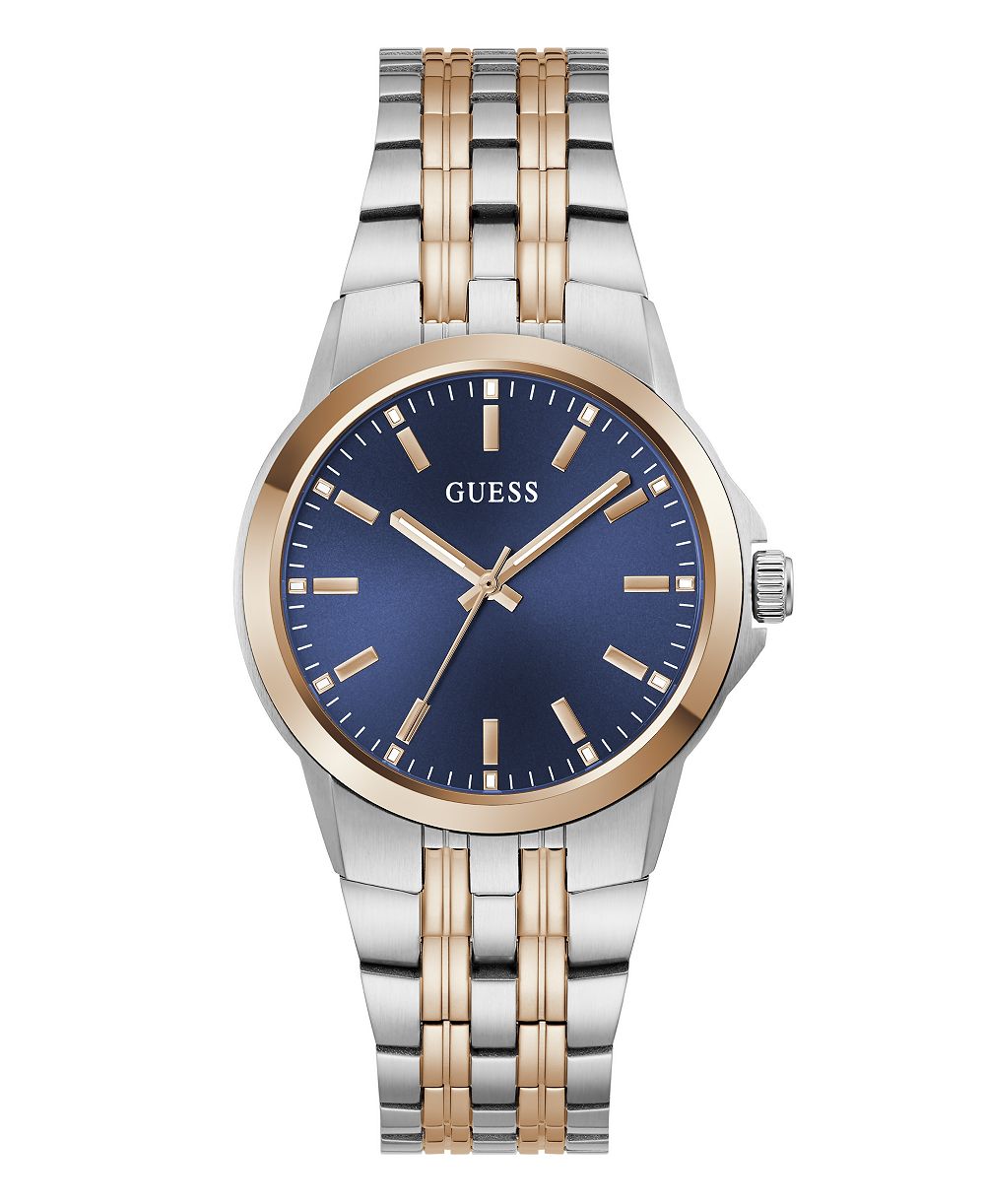 Мужские кварцевые двухцветные часы GUESS из нержавеющей стали 39mm