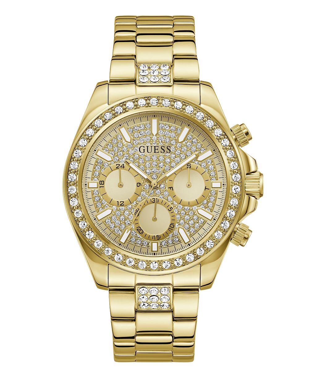 GUESS Men's Quartz Gold-Tone Stainless Steel Watch 44mm
