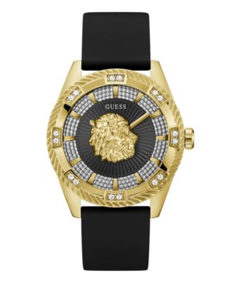 GUESS Мужские часы на черном силиконовом ремешке 44mm