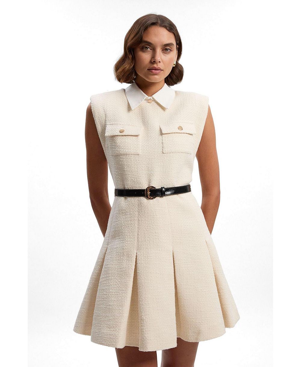 Мини-платье Karen Millen из твида без рукавов, Женский