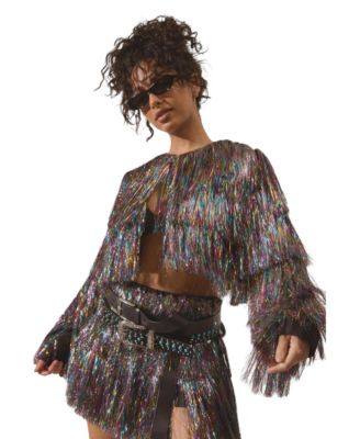 Nasty Gal женская укороченная куртка с блестящим эффектом tinsel