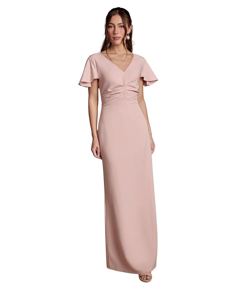Женское платье Coast Women's Crepe Fold V-Neck Flutter-Sleeve Maxi