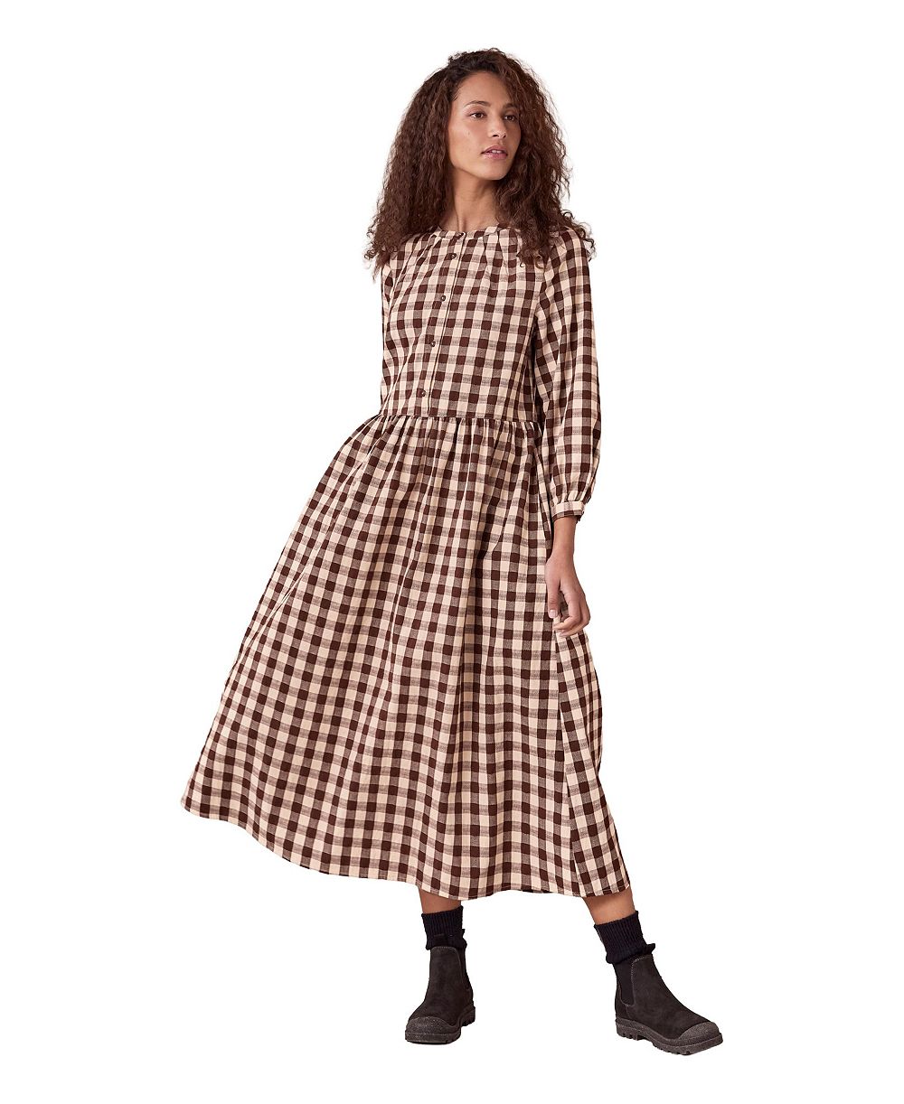 Платье Celtic & Co. Women's Collarless Gingham Midi