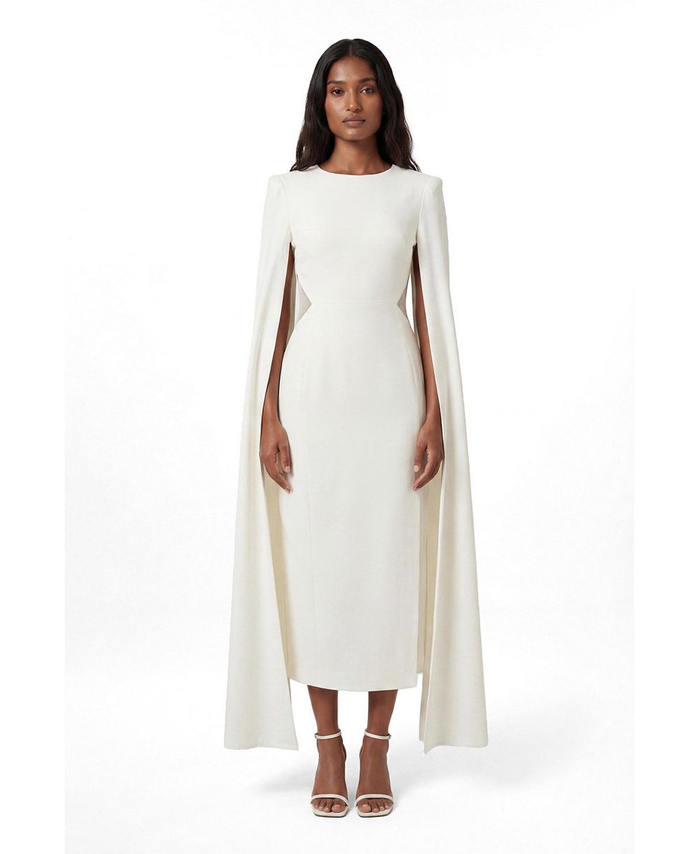 Karen Millen Женское миди платье из сетки с кейпом