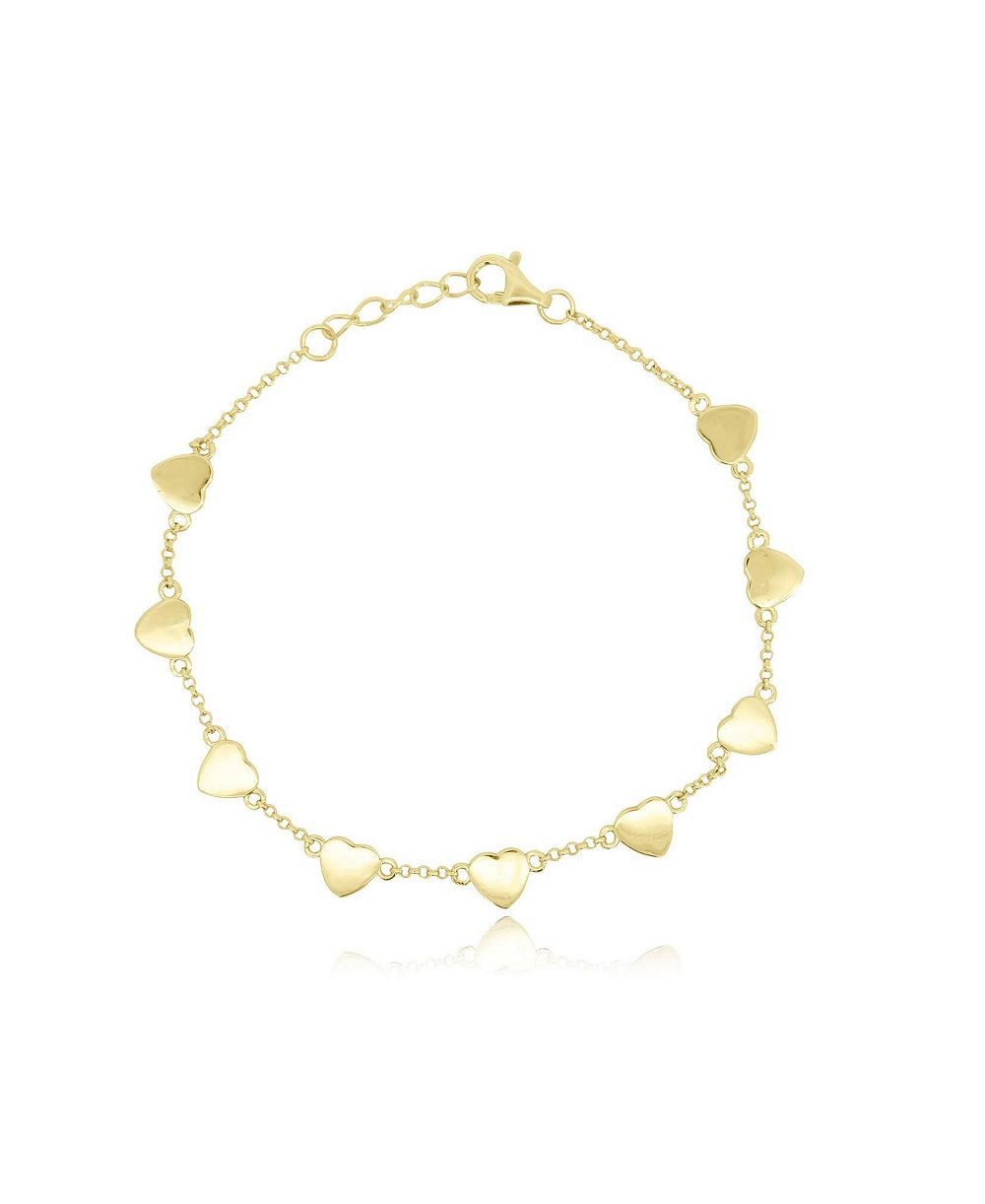 The Lovery браслет Heart Station из стерлингового серебра с позолотой 14K