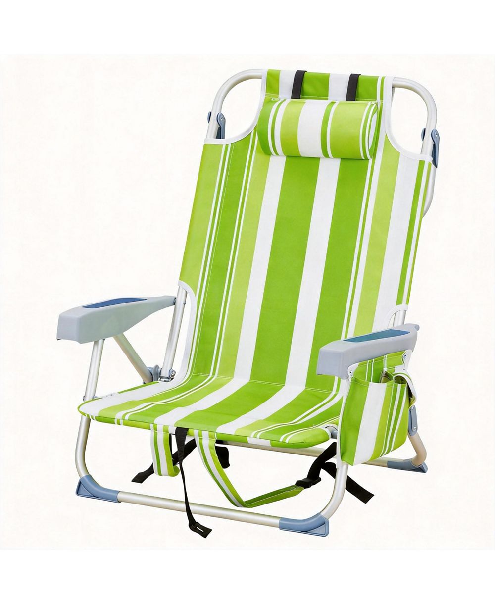 AOFAR Beach Chair 5-Level Adjustable With Cooler Storage Bags