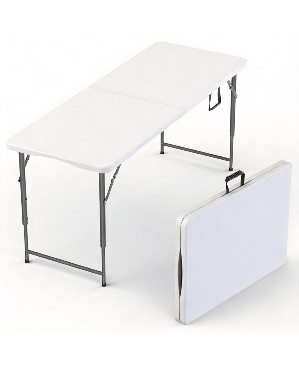 AOFAR 5.5 Feet Foldable Portable Table Steel Handle Indoor Outdoor Utility