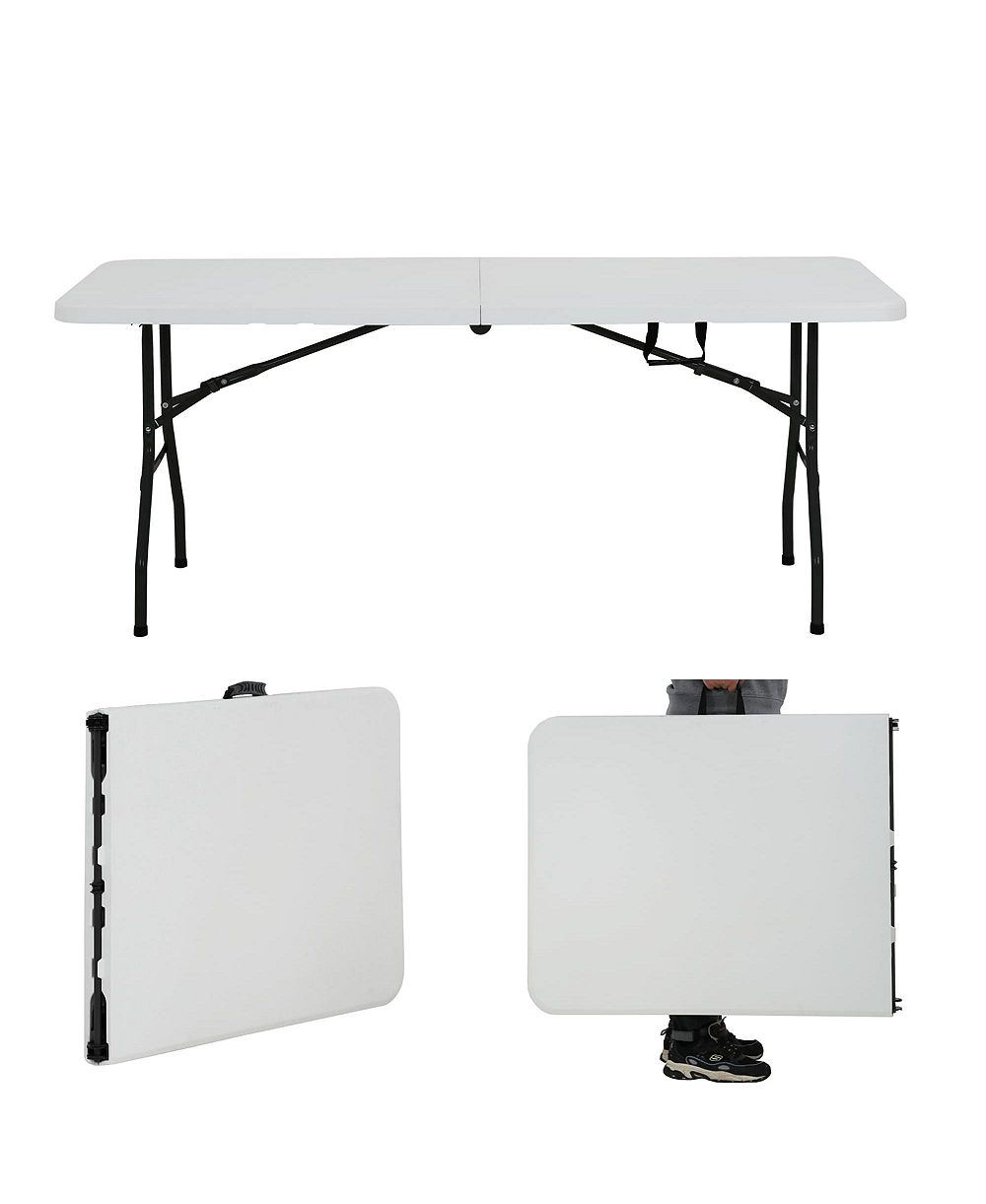 AOFAR 6 Feet Folding Utility Party Dining Table Heavy Duty Lock Function