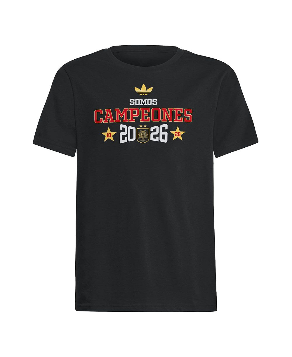 Adidas Big Boys and Girls Black Spain National Team 2026 FIFA World Cup Champions We Are Champions T-Shirt