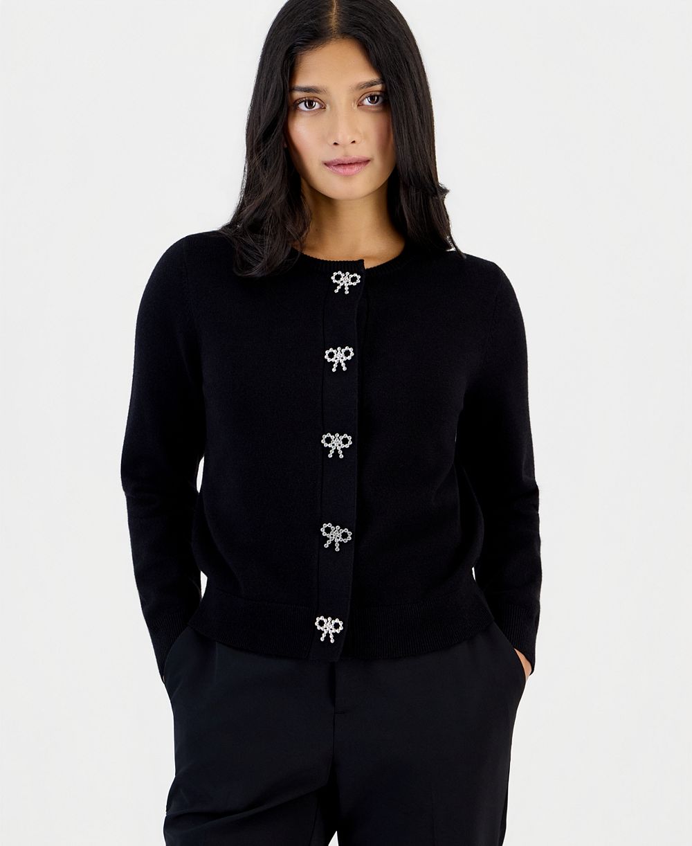 Кардиган с круглым вырезом и украшениями Anne Klein Essentials Petite