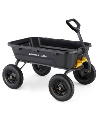 Gorilla Carts Heavy Duty 12 Cubic Foot Poly Yard Dump Garden Utility Cart, Black