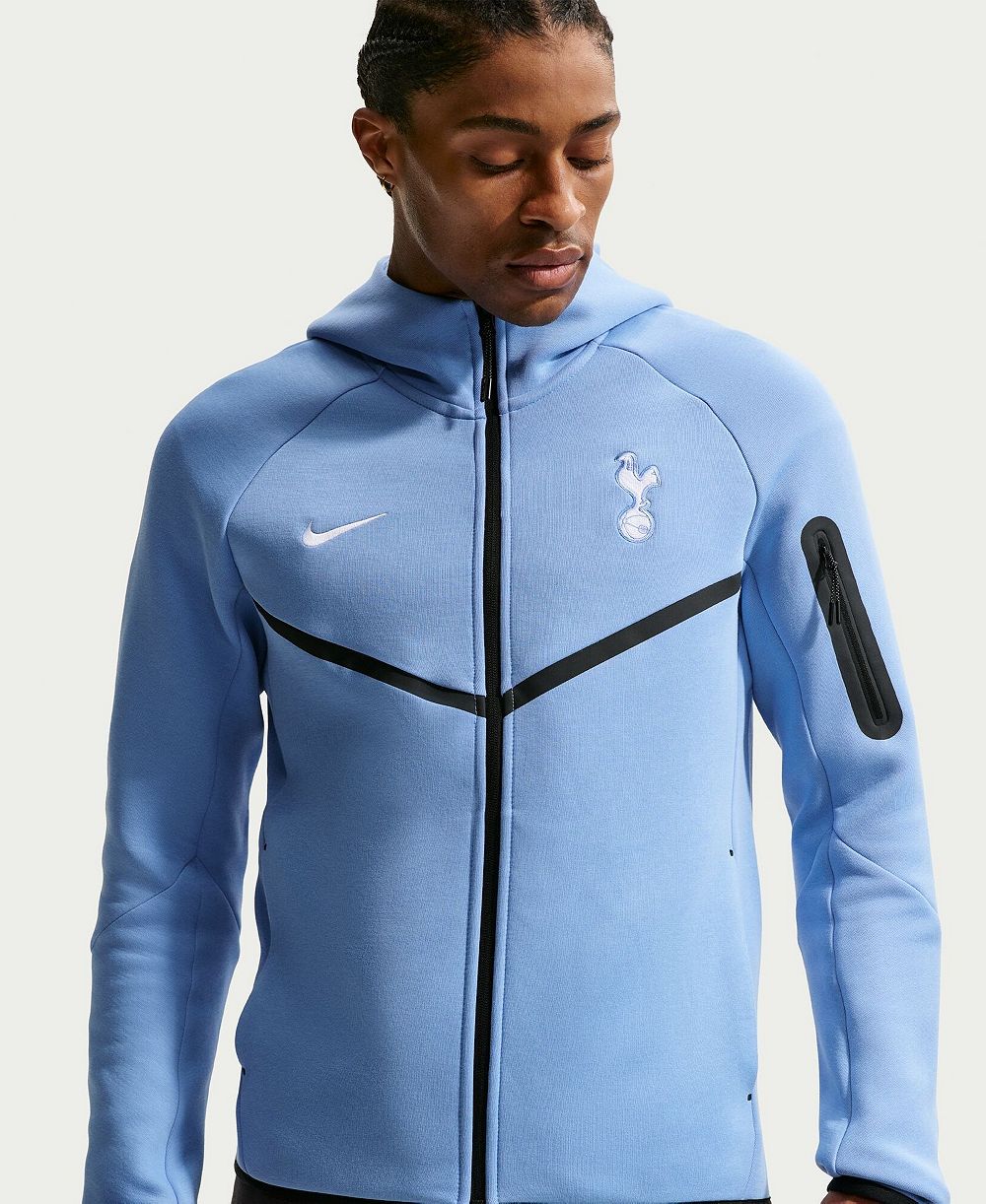 Худи Nike Men's Blue Tottenham Hotspur Tech Fleece Windrunner Raglan Full-Zip