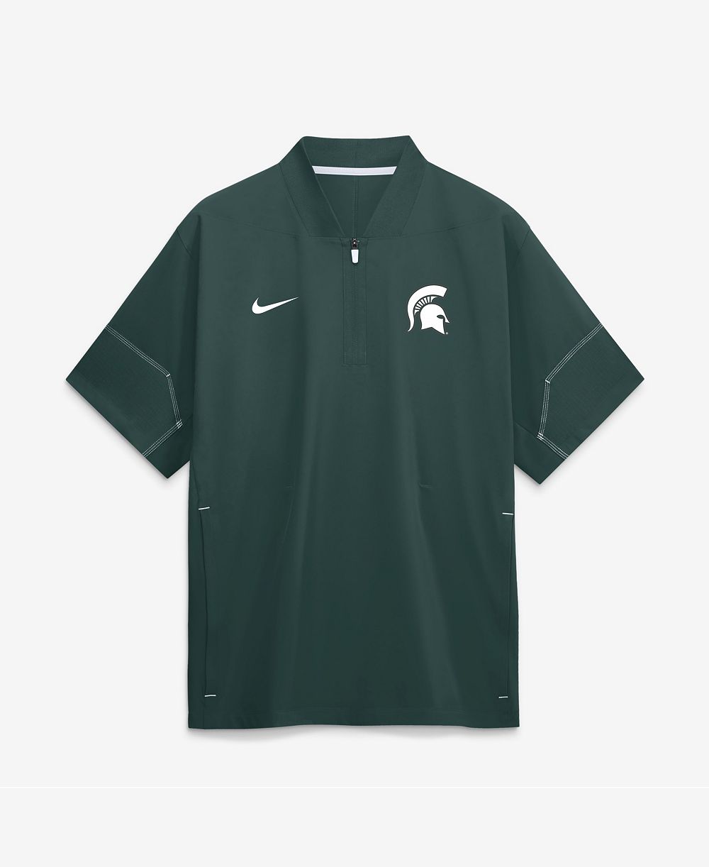 Nike Men's Green Michigan State Spartans 2026 Sideline Short Sleeve Quarter-Zip Coaches Jacket