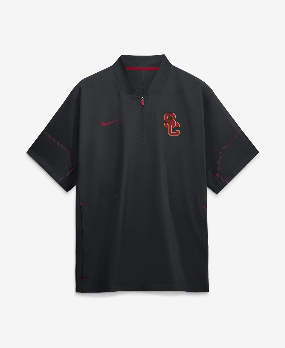 Мужская куртка Nike Black USC Trojans 2026 Sideline Short Sleeve Quarter-Zip Coaches