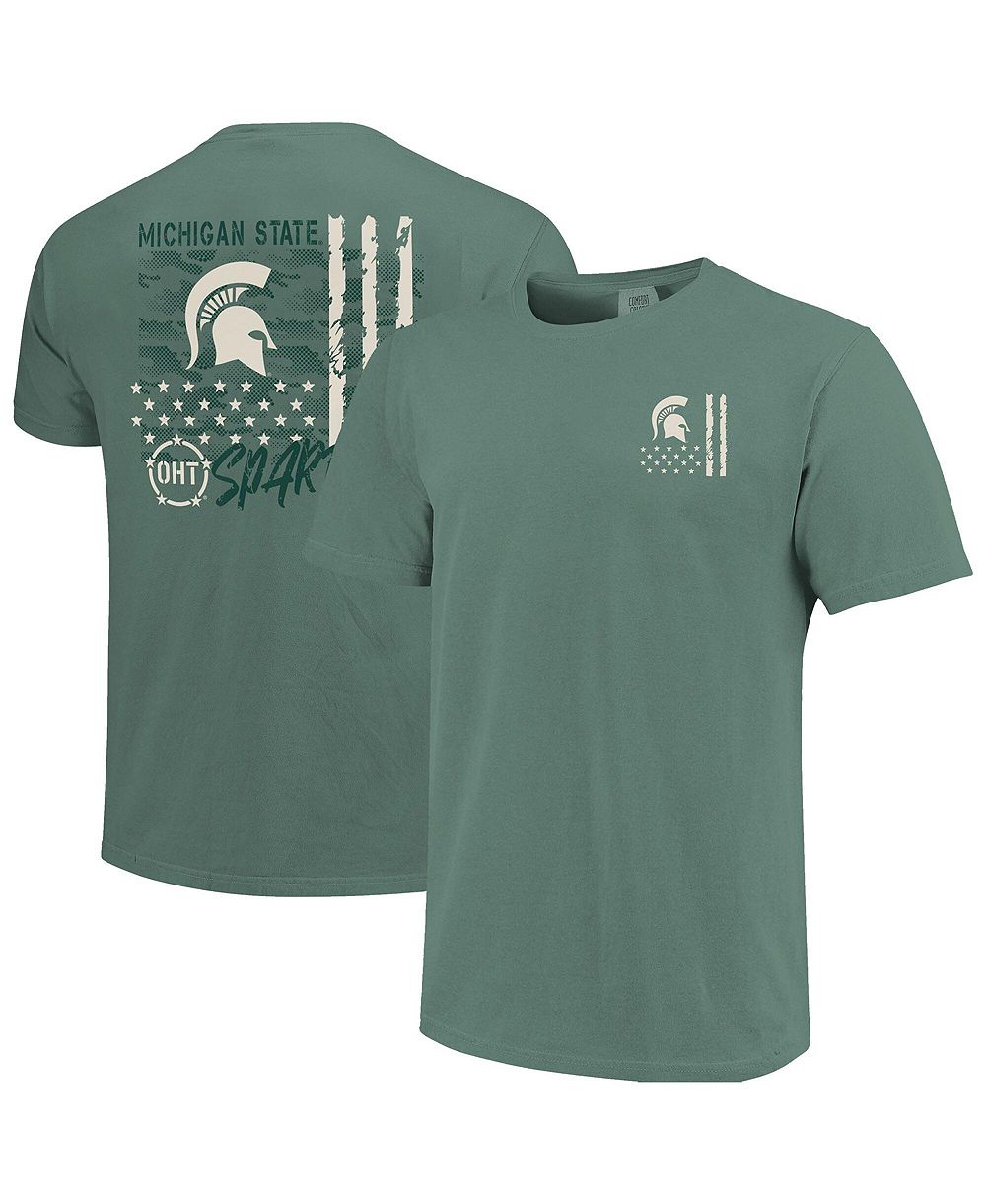 Image One Мужская футболка Michigan State Spartans Comfort Colors OHT Camo Overlay Green
