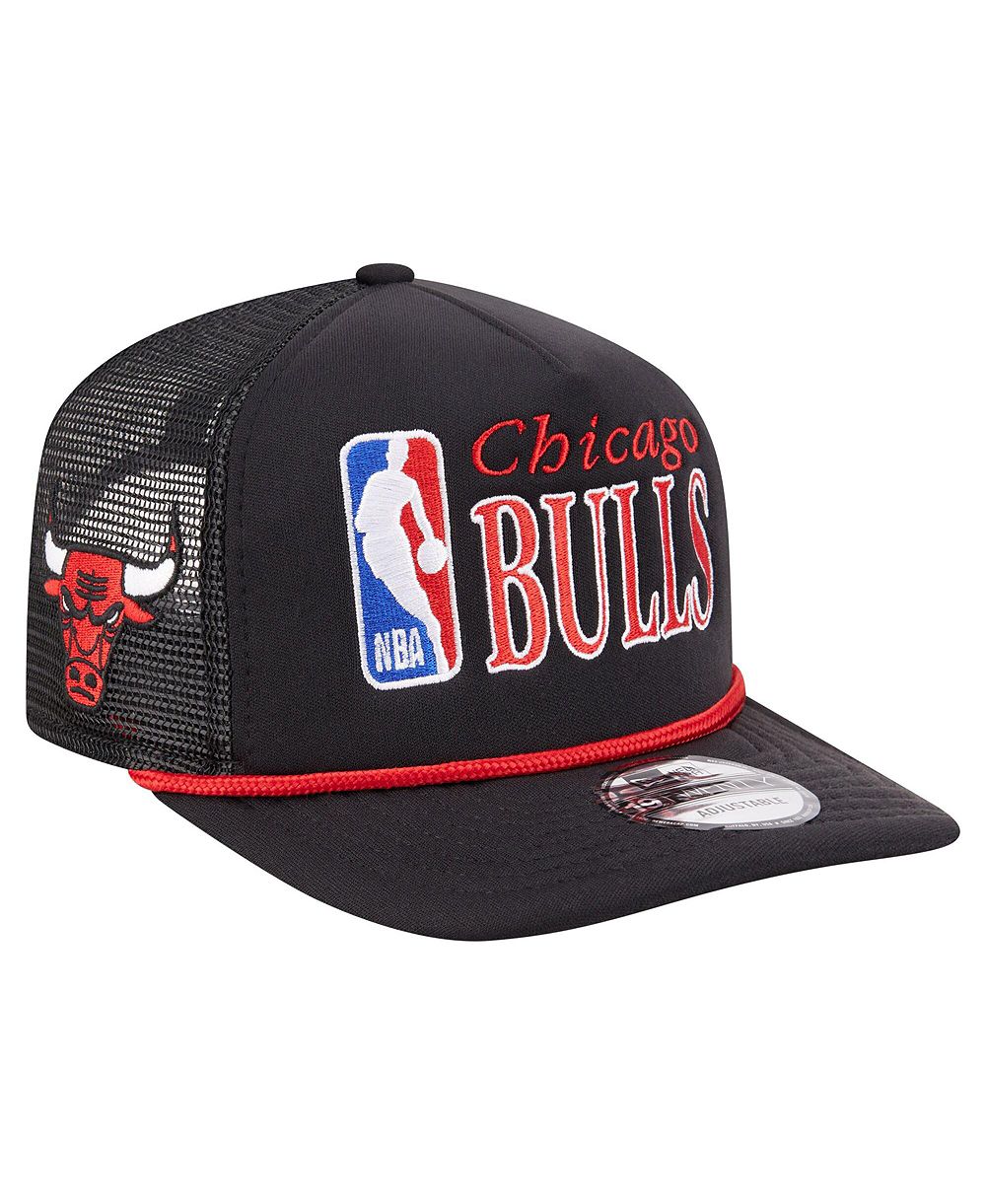 New Era Men's Black Chicago Bulls Team Logo Foam Front 19TWENTY A-Frame Trucker Adjustable Hat