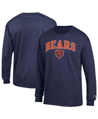 Champion Men's Navy Chicago Bears Arch Over Logo Long Sleeve T-Shirt
