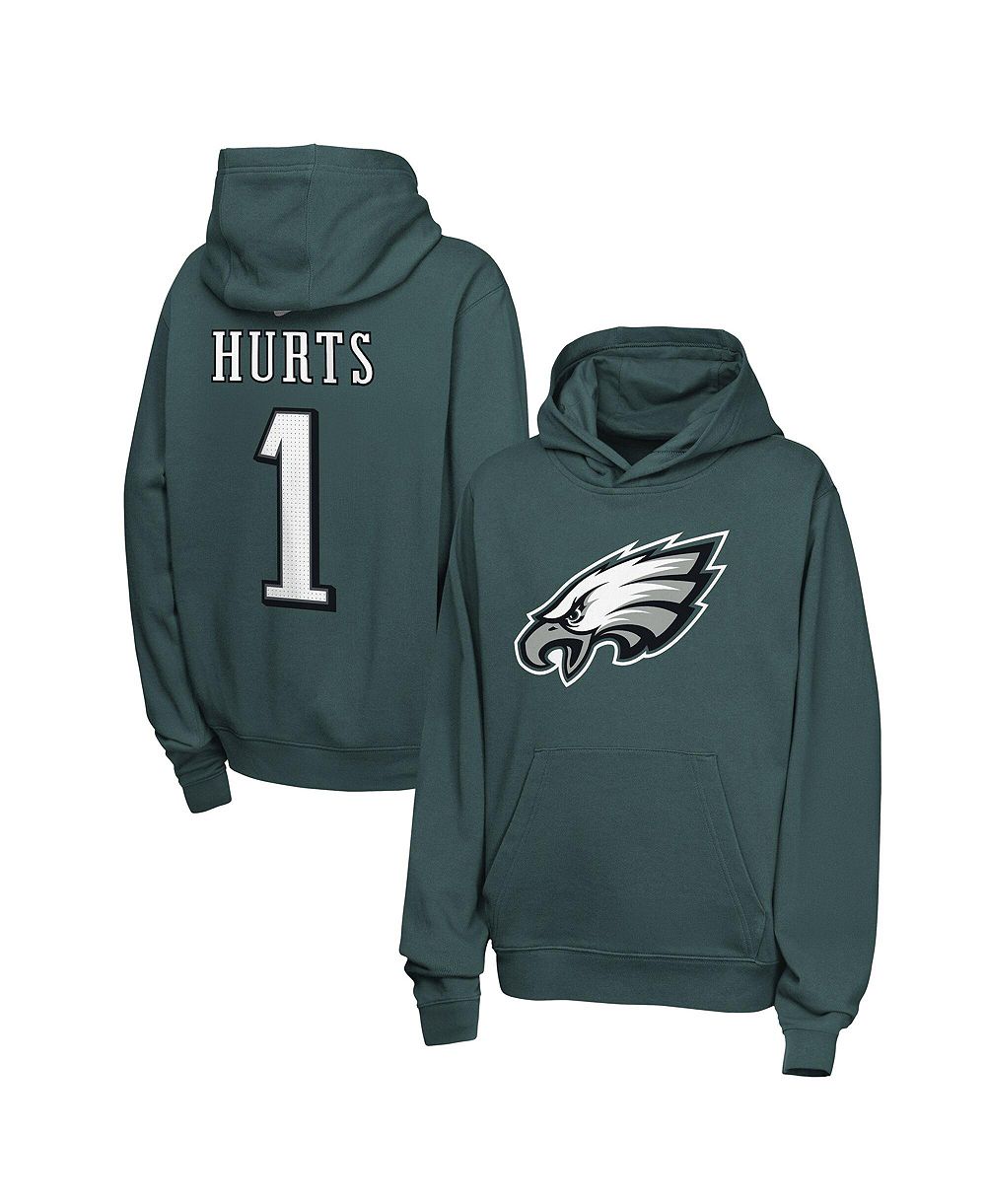 Nike Big Boys and Girls Jalen Hurts Midnight Green Philadelphia Eagles Name & Number Club Fleece Hoodie