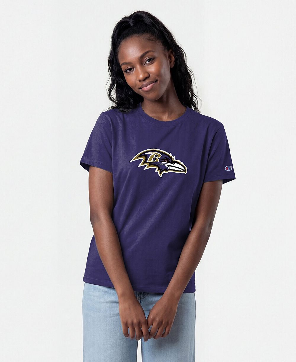 Женская футболка Champion Women's Purple Baltimore Ravens Logo T-Shirt