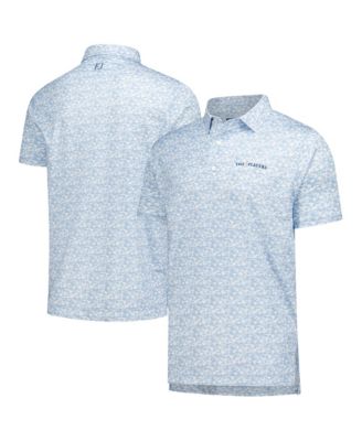 Мужская рубашка-поло FootJoy Light Blue THE PLAYERS с принтом пальм
