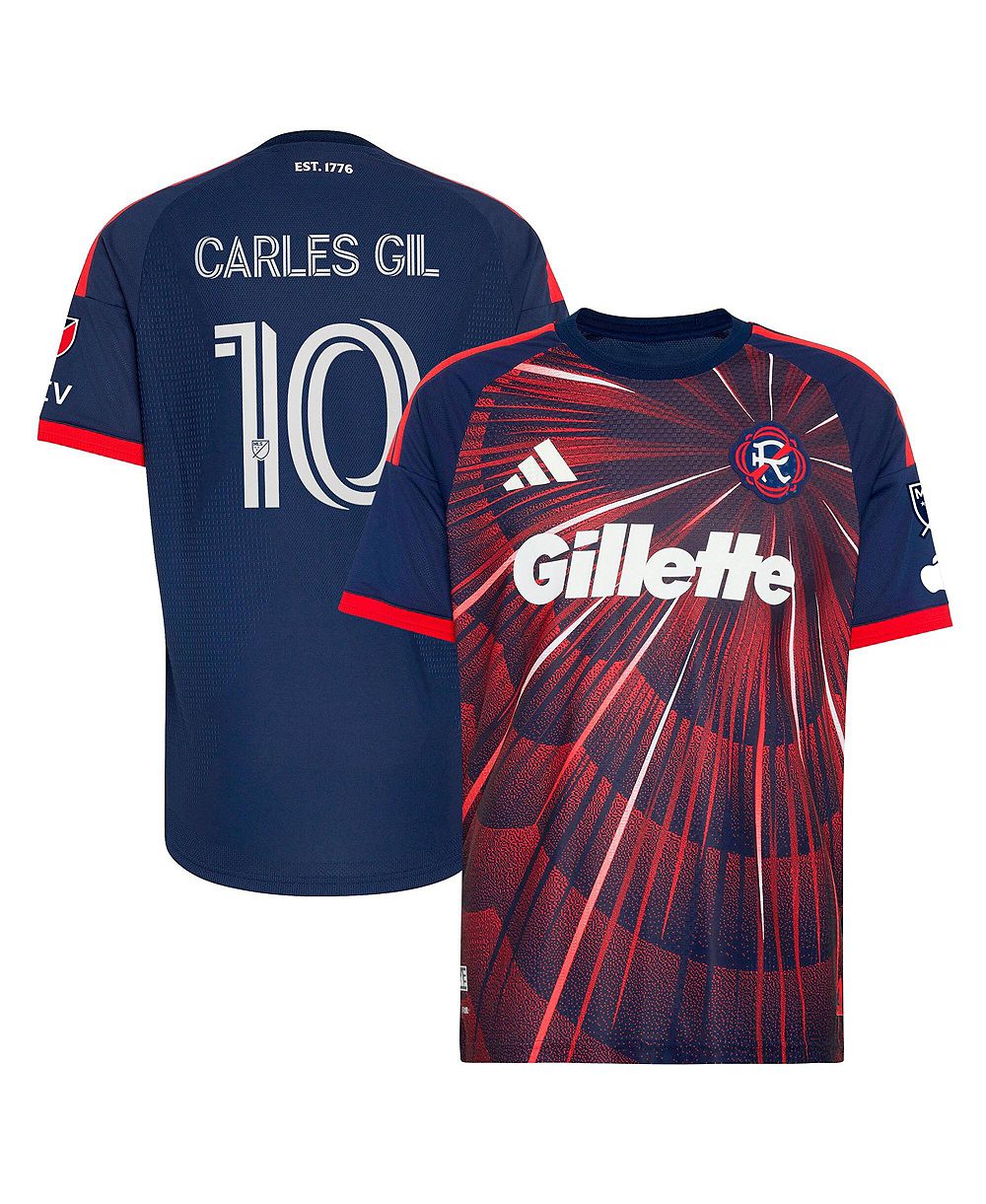 Adidas Мужская джерси Carles Gil Blue New England Revolution 2026 Independence Day On-Field Authentic Patch
