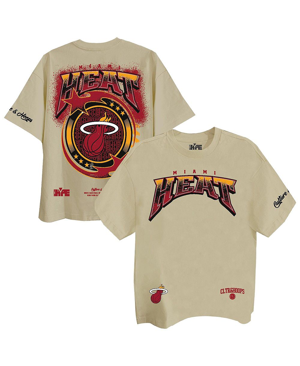 Футболка Two Hype Men's and Women's Cream Miami Heat Drip Dime Drop Shoulder