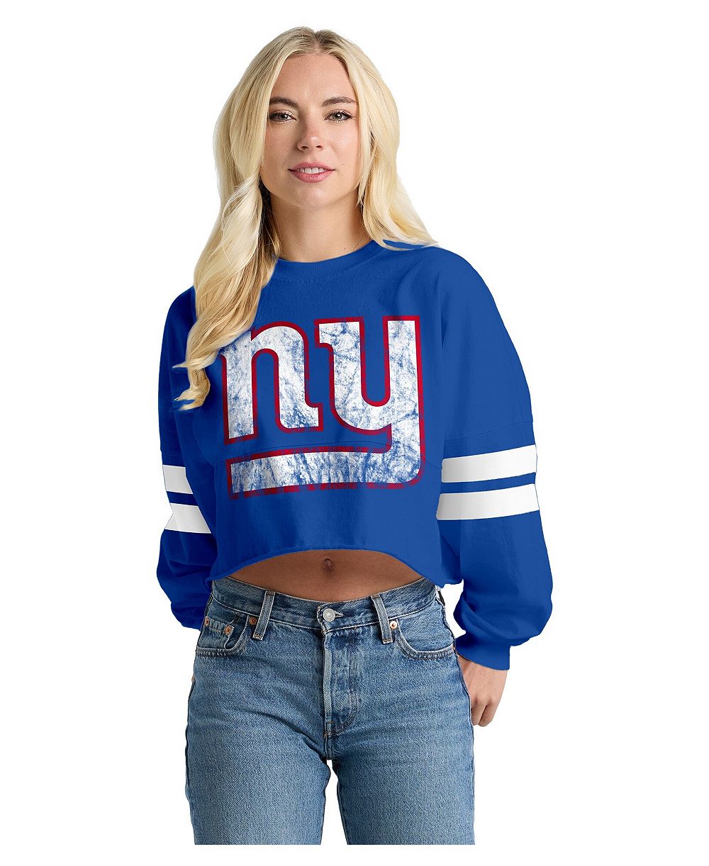 Женское укороченное длиннорукавное свитшот Spirit Jersey New York Giants Oversized Cropped