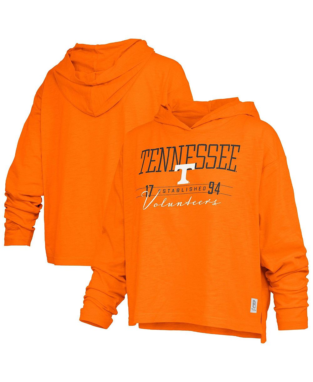 Футболка с капюшоном Pressbox Women's Tennessee Orange Tennessee Volunteers Castillo Slub Waist Length Long Sleeve