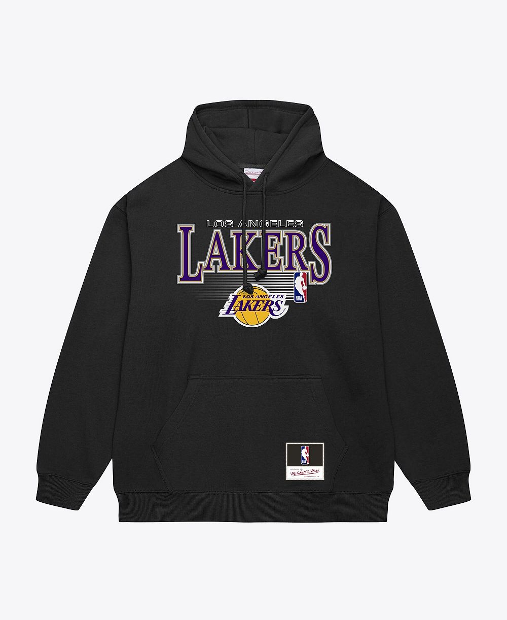 Мужское худи Mitchell & Ness Black Los Angeles Lakers Team Name Stack Logo