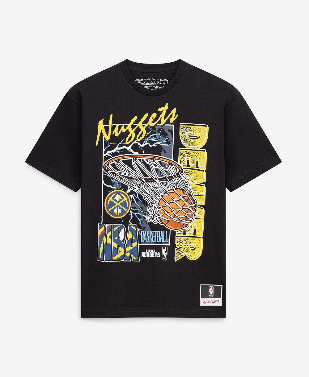 Мужская черная футболка Mitchell & Ness Denver Nuggets Lightning Swish