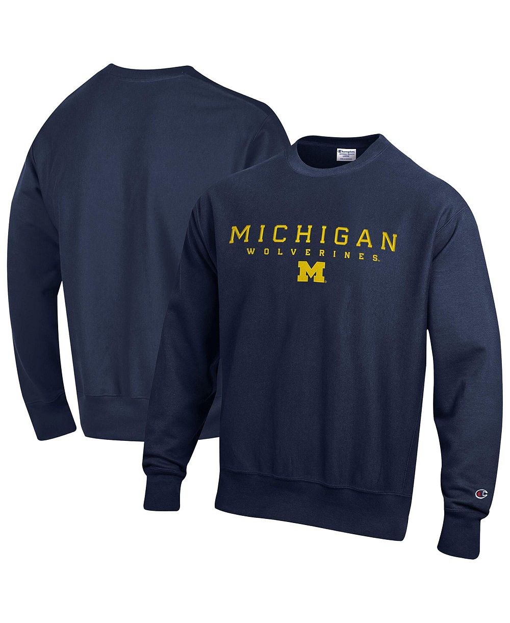 Мужской свитшот Champion Navy Michigan Wolverines Relentless Reverse Weave