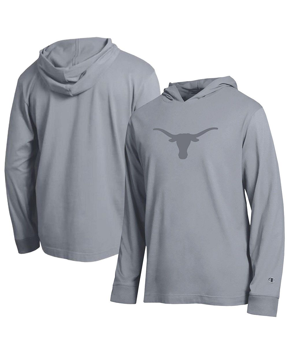 Мужская хлопковая футболка Champion Gray Texas Longhorns Tonal All-Star Long Sleeve Hooded
