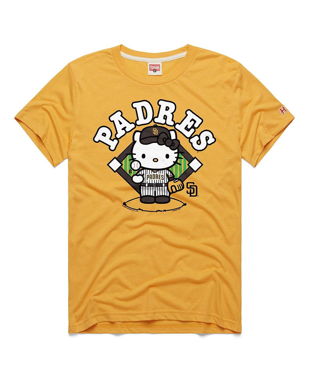 Мужская и женская футболка Homage Gold San Diego Padres Hello Kitty Tri-Blend