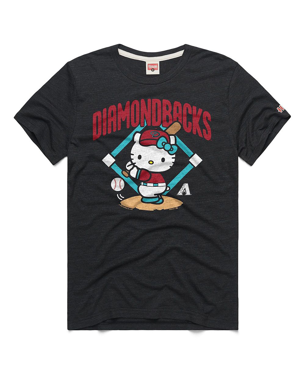Футболка Homage Men's and Women's Charcoal Arizona Diamondbacks Hello Kitty Tri-Blend