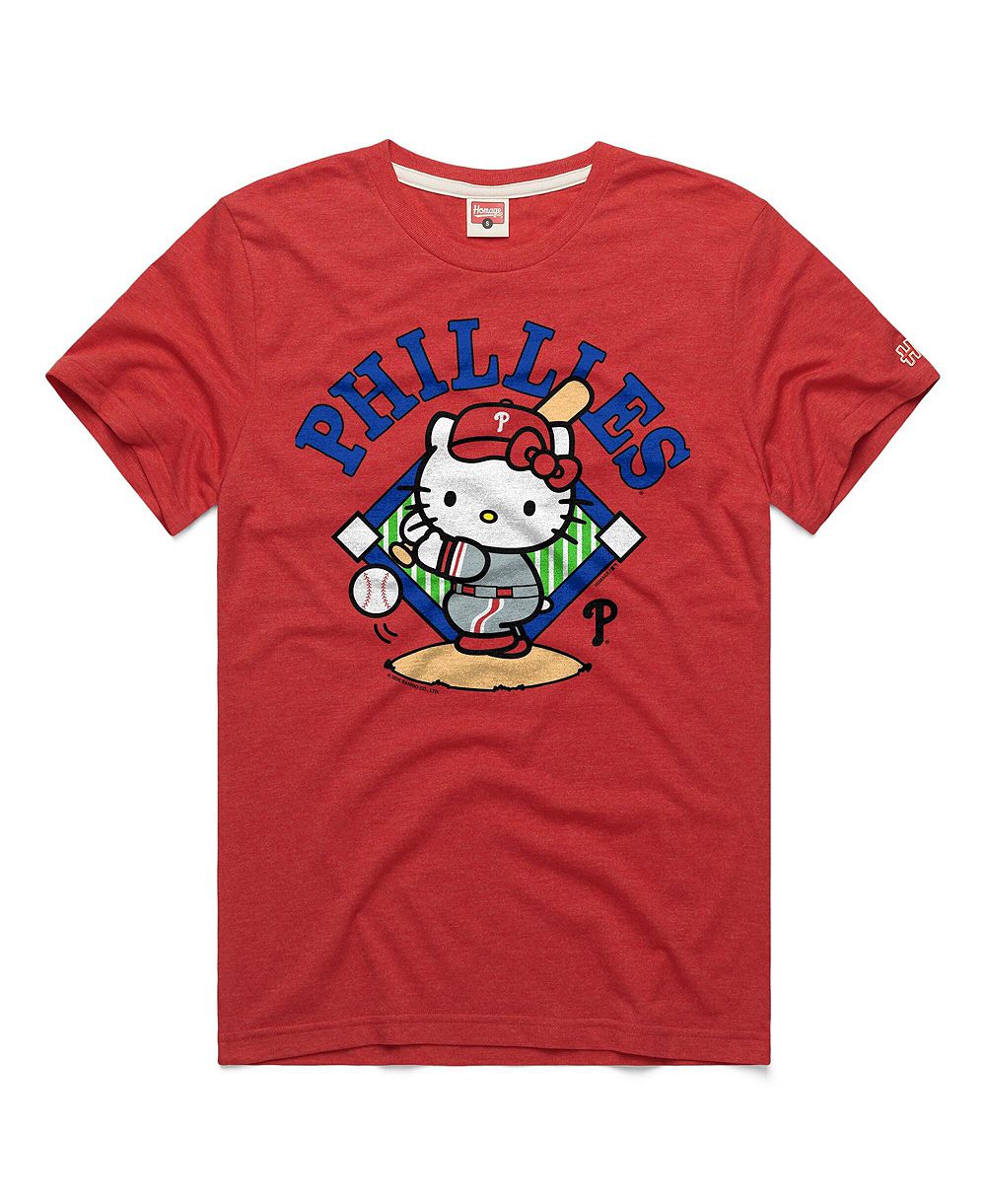 Футболка Homage Red Philadelphia Phillies Hello Kitty Tri-Blend Мужская и Женская