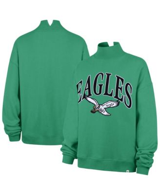 Женская оверсайз толстовка '47 Brand Kelly Green Philadelphia Eagles с воротником Mock Neck