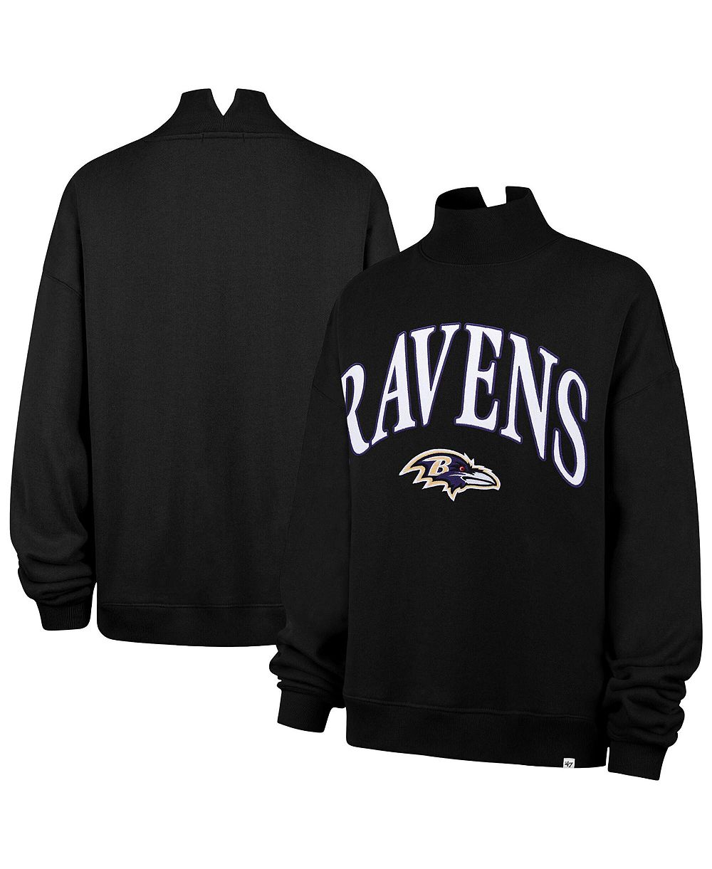Женская свитшот '47 Brand Black Baltimore Ravens Oversized Vantage Mock Neck