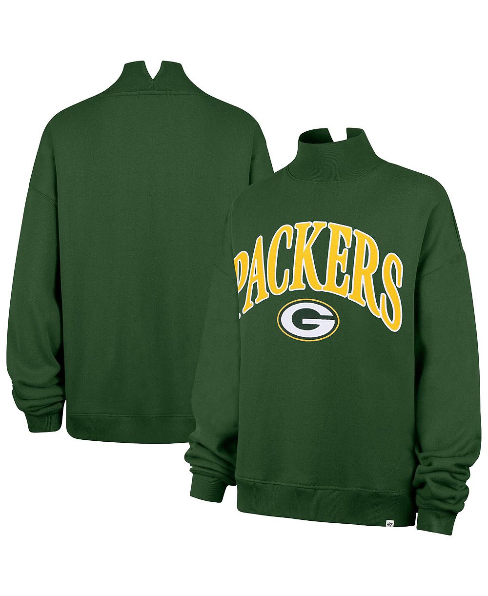 Женское свитшот '47 Brand Green Bay Packers Oversized Vantage Mock Neck