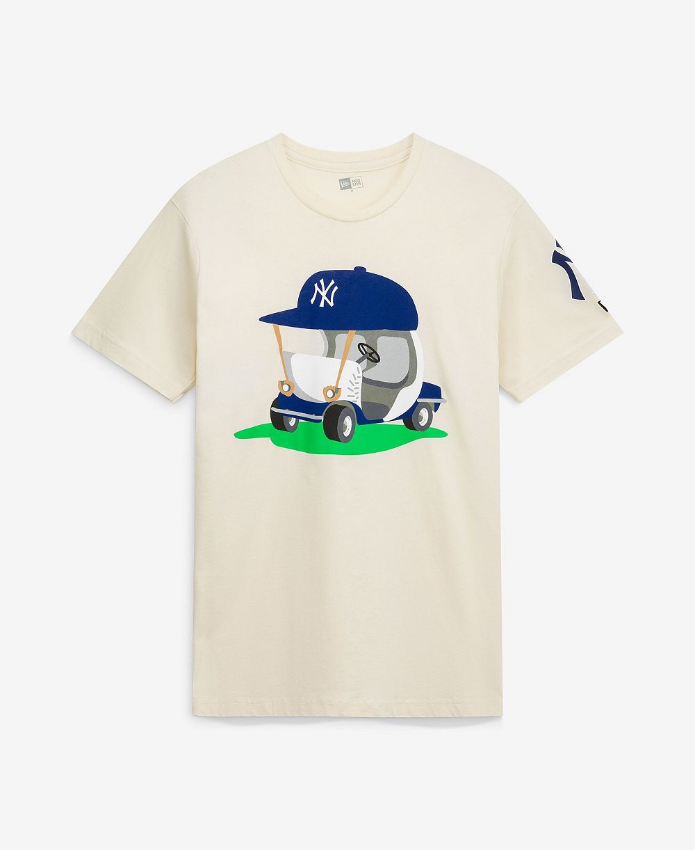 Мужская футболка New Era Natural New York Yankees Golf Mascot