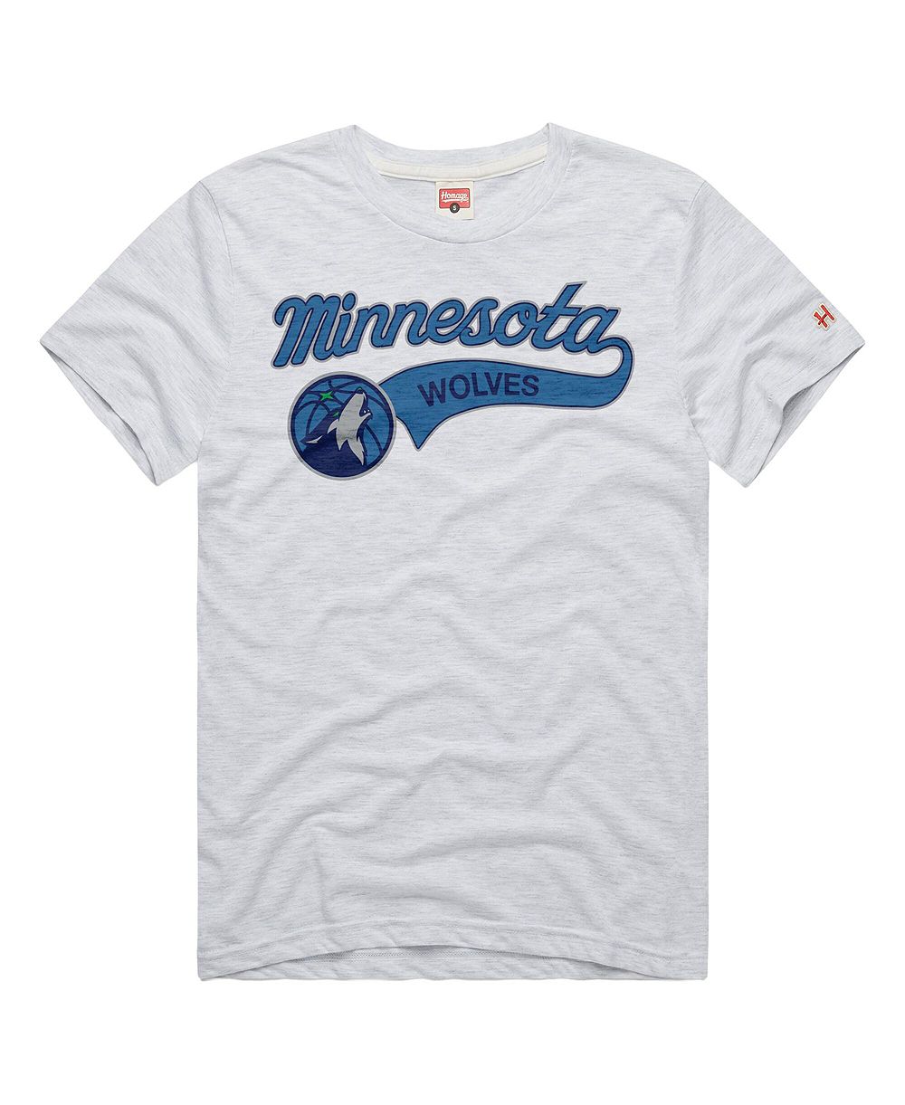Мужская и женская футболка Homage Minnesota Timberwolves Script Tri-Blend