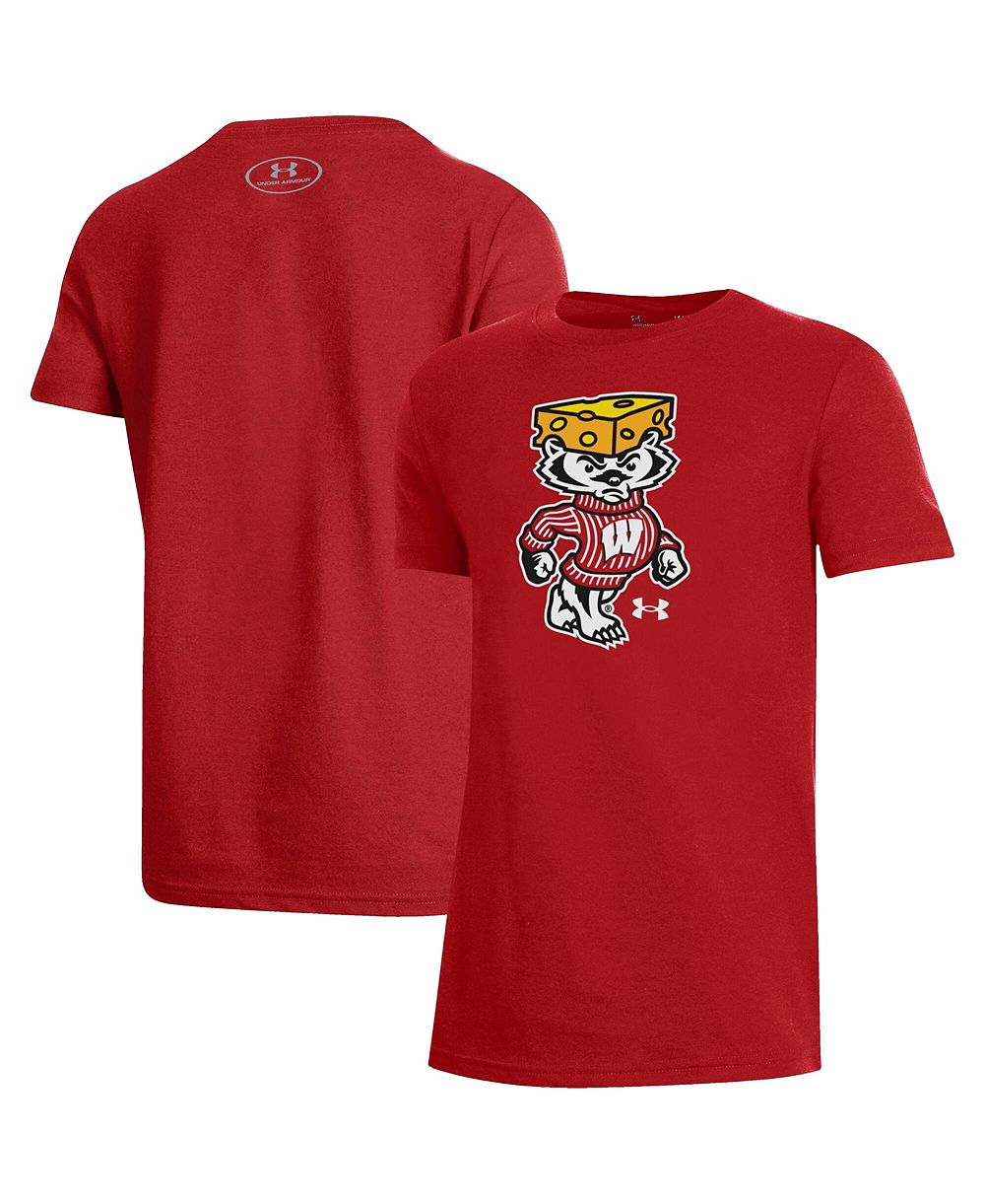 Under Armour Big Boys and Girls Red Wisconsin Badgers 2026 Lambeau Field Collection Bucky Cheesehead Performance T-Shirt