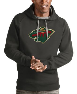 Худи Antigua Men's Charcoal Minnesota Wild Logo Victory Pullover