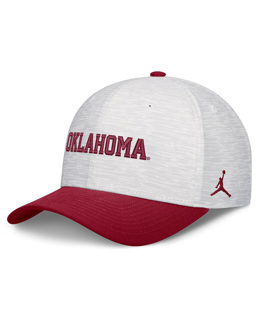 Jordan Men's and Women's White/Crimson Oklahoma Sooners Primetime Rise Adjustable Hat